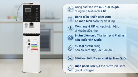 Máy lọc nước điện giải ion kiềm nóng nguội lạnh ROBOT IonKing 912X 6 lõi 9 tấm điện cực