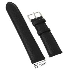  Dây da đồng hồ M1500.41 Đen size 22 mm 