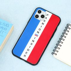  Ốp lưng iPhone 11 Pro nhựa cứng viền dẻo Tempered glass OSMIA Xanh navy đỏ 