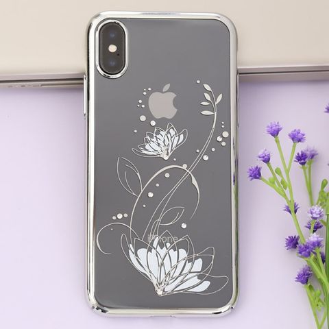 Ốp lưng iPhone X Nhựa cứng viền dẻo Totus with Crystal COSANO Bạc