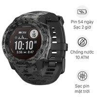  Đồng hồ thông minh Garmin Instinct Solar dây silicone camo 