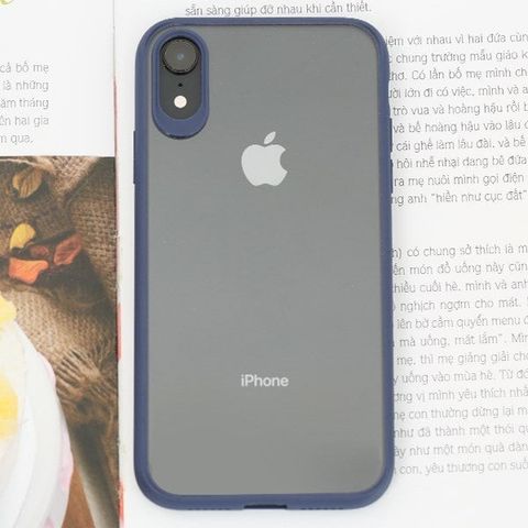 Ốp lưng iPhone XR Nhựa cứng viền dẻo Jelly Slim COSANO xanh navy