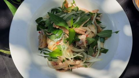 Cách làm gỏi gà rau răm hành tây giòn ngon thơm lừng cực đơn giản