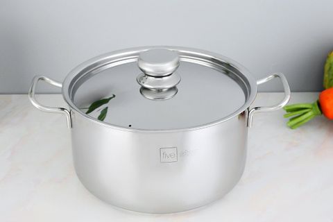 Nồi inox 3 đáy nắp inox 24 cm Fivestar FSN24-SW