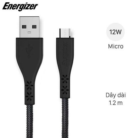 Cáp Micro USB 1.2 m Energizer C41UBMC Đen