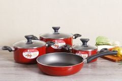  Bộ nồi chảo nhôm chống dính nắp kính Elmich EL1162 