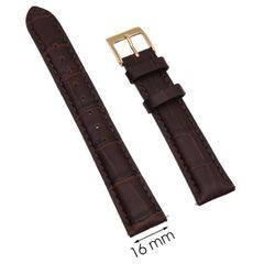  Dây da đồng hồ 16 mm nâu L016-03-16 
