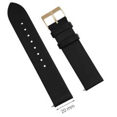  Dây da đồng hồ size 20mm Đen L023-02 