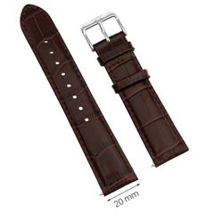  Dây da đồng hồ size 20mm Nâu L023-03 
