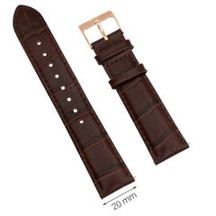  Dây da đồng hồ size 20mm Nâu L023-06 
