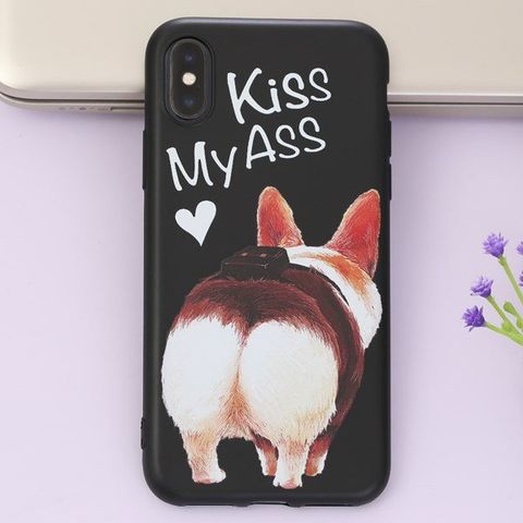 Ốp lưng iPhone X Nhựa dẻo Solid Printing JM JM171113 Kiss my ass Đen
