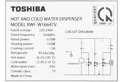 Máy nước nóng lạnh Toshiba RWF-W1664TV(W1) (Imei)