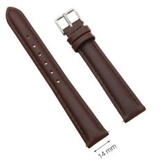  Dây da đồng hồ 14 mm vàng hồng G068 