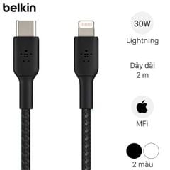  Cáp Type C - Lightning MFI 2m Belkin CAA004 