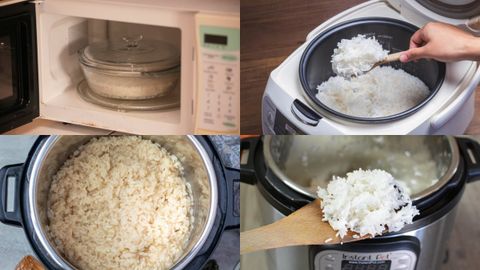Nấu cơm bằng lò vi sóng nồi cơm điện nồi áp suất hay nấu chậm để cơm dẻo