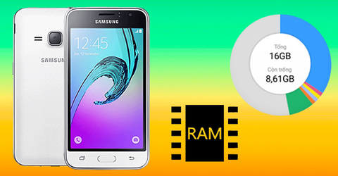 Cách kiểm tra dung lượng Ram, bộ nhớ trong trên Samsung Galaxy J1 2016