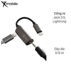  Cáp chuyển đổi 2 cổng lightning sang 3.5mm Xmobile TS-E123 Xám 