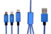 Cáp 3 đầu Lightning Type C Micro 1m eValu Spanker B Xanh Dương