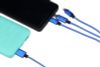 Cáp 3 đầu Lightning Type C Micro 1m eValu Spanker B Xanh Dương