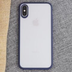  Ốp lưng iPhone X-XS Nhựa cứng viền dẻo Jelly Slim COSANO xanh navy 