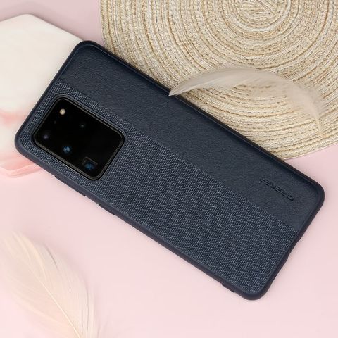 Ốp lưng Galaxy S20 Ultra Nhựa cứng viền dẻo Leather case LE206 MEEKER Navy