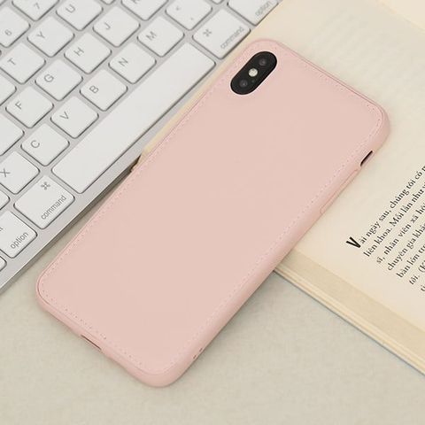 Ốp lưng iPhone Xs Max nhựa cứng viền dẻo PU Candy OSMIA Hồng