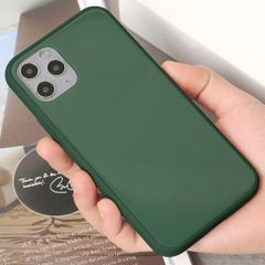  Ốp lưng iPhone 11 Pro nhựa cứng viền dẻo Tempered Glass silk OSMIA Xanh Bóng Đêm 