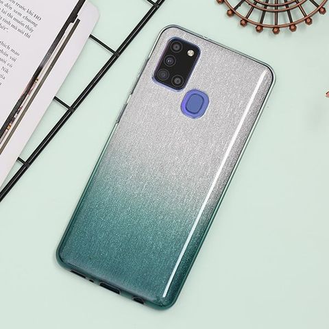 Ốp lưng Galaxy A21S Nhựa dẻo BIBILI JM TPU Xanh bóng đêm