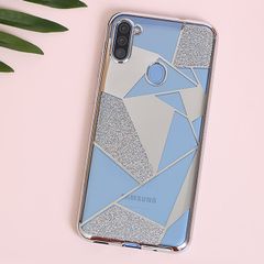  Ốp lưng Galaxy A11 nhựa dẻo Geometry OSMIA Bạc 