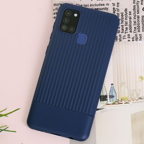 Ốp lưng Galaxy A21s nhựa dẻo Mix strip OSMIA Navy
