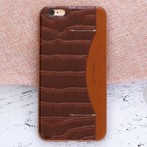Ốp lưng iPhone 6 Plus - 6S Plus Nhựa dẻo PU Conn JM Nâu