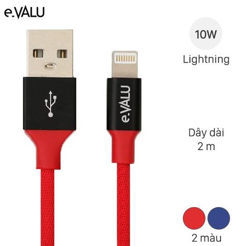 Dây cáp Lightning 2 m e.VALU LTL-04