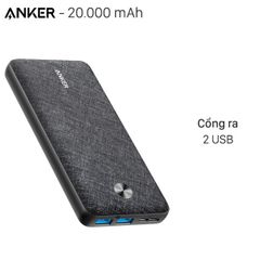  Pin sạc dự phòng Polymer 20.000mAh Type C Anker PowerCore Metro Essential A1268 Đen 