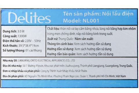 Nồi lẩu điện Delites NL001