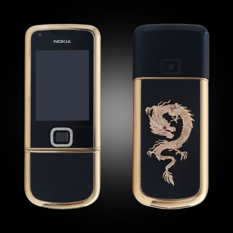 Nokia 8800 Vàng Hồng Da Đen Đính Rồng