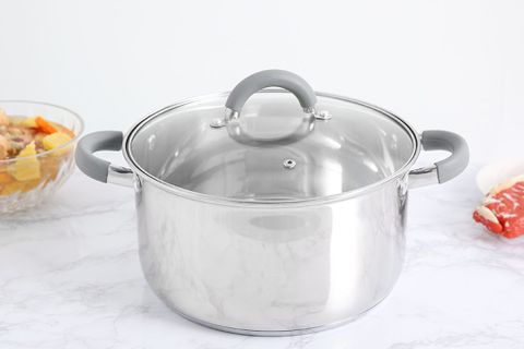 Nồi inox 3 đáy nắp kính 24 cm Hommy CW-S042-24