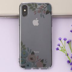  Ốp lưng iPhone X Nhựa dẻo in hình Transparent COSANO Cành hoa đối xứng 