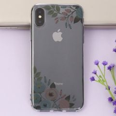  Ốp lưng iPhone X Nhựa dẻo in hình Transparent COSANO Cành hoa đối xứng 