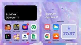 Cùng xài iOS 14, cùng xài widget nhưng của tôi tàng hình được còn của bạn thì không