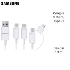  Cáp 3 đầu 3 Micro 1 Type-C 1.3 m Samsung MN930G 