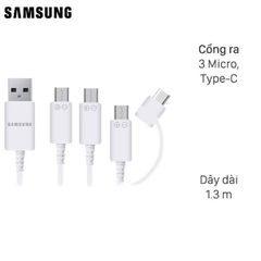  Cáp 3 đầu 3 Micro 1 Type-C 1.3 m Samsung MN930G 