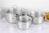 Bộ 3 nồi inox 3 đáy nắp kính Delites NR001-B3