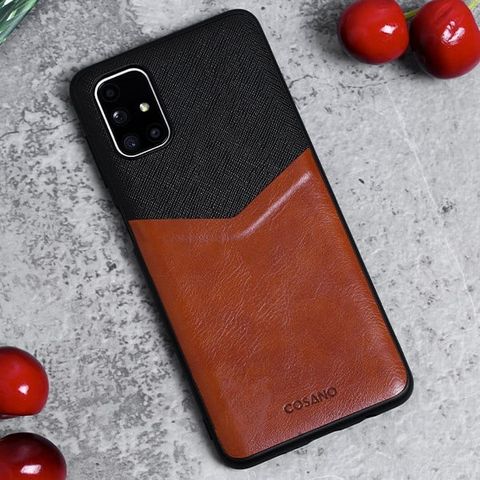 Ốp lưng Galaxy M51 Nhựa dẻo Casual Skin PU COSANO Nâu