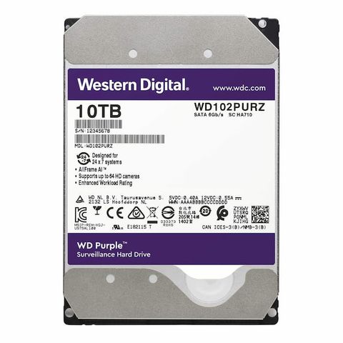 Ổ Cứng Hdd Wd Purple 10tb 3.5 Inch Sata Iii Wd102purz