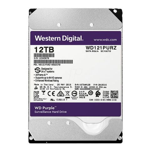 Ổ Cứng Hdd Wd Purple 12tb Sata 3 3.5 Inch Wd121purz