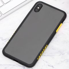  Ốp lưng iPhone XS Max Nhựa cứng viền dẻo Durame JM Viền đen vàng 