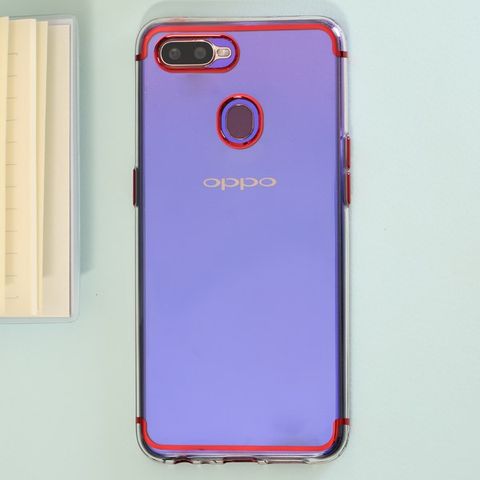Ốp lưng Oppo F9 nhựa dẻo Electroplate case 2 OSMIA Đỏ