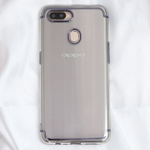 Ốp lưng Oppo A7 nhựa dẻo Electroplate case 2 OSMIA Đen
