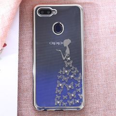  Ốp lưng Oppo F9 Nhựa dẻo Electroplating đầm dạ hội COSANO bạc 