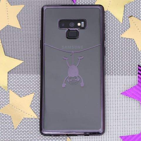 Ốp lưng Note 9 Nhựa dẻo Electroplating khỉ đu dây COSANO xám